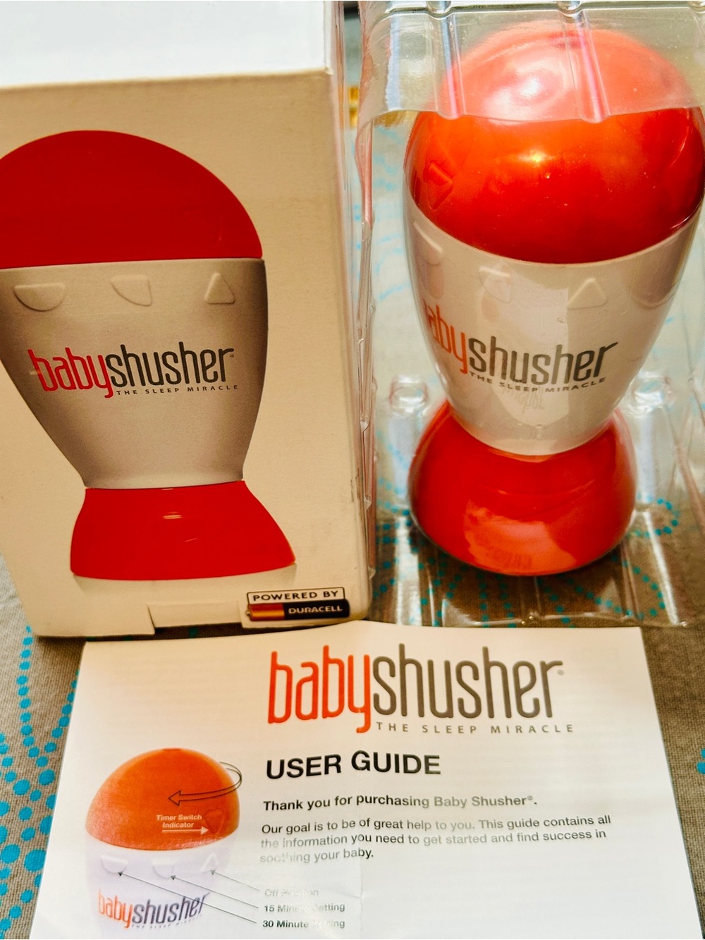 Baby Shusher Sleep Miracle Sound Machine White Noise Soother Complete In Box NEW